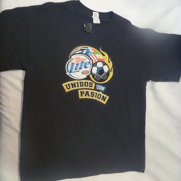 New  Miller Lite Beer Unidos Con Pasion Soccer Football Tee Shirt XL Vintage - Picture 3 of 7